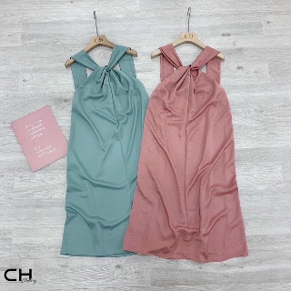 [Siêu Rẻ]VP01 Váy maxi lụa cổ yếm Hót hít