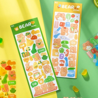 SET 2 TẤM STICKER GẤU TRANG TRÍ BULLET JOURNAL, TOPLOADER, BINDER