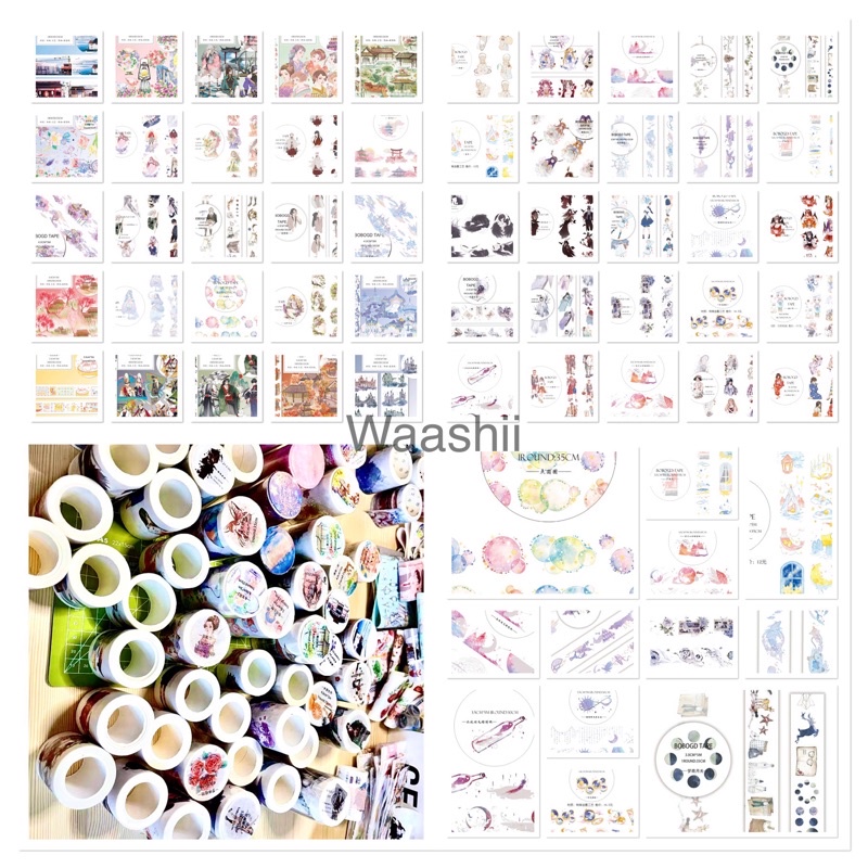 Băng dán washi tape hình cô gái trang trí sổ, nhật kí