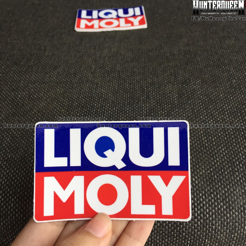 LIQUI MOLY [8.4x5.3cm] decal cao cấp chống nước, sắc nét, bền màu, dính chặt. Hình dán logo trang trí mọi nơi