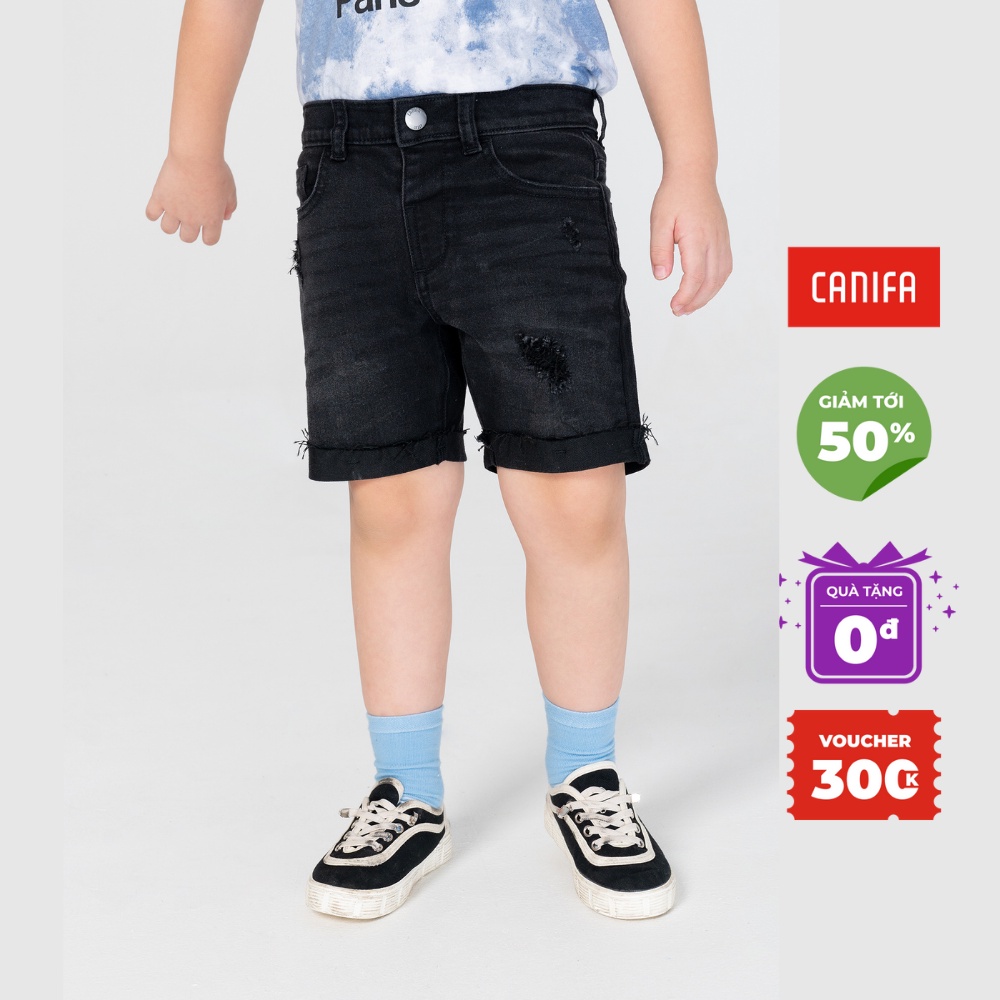 Quần short jean bé trai mài rách CANIFA - 2BS21C004