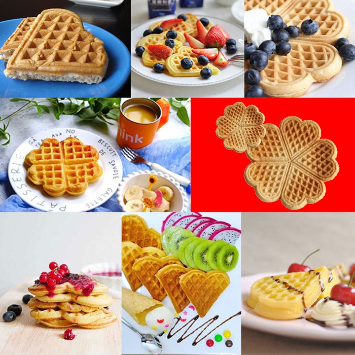 Máy làm các loại bánh tổ ong, bông lan, Waffle Khuôn trái tim