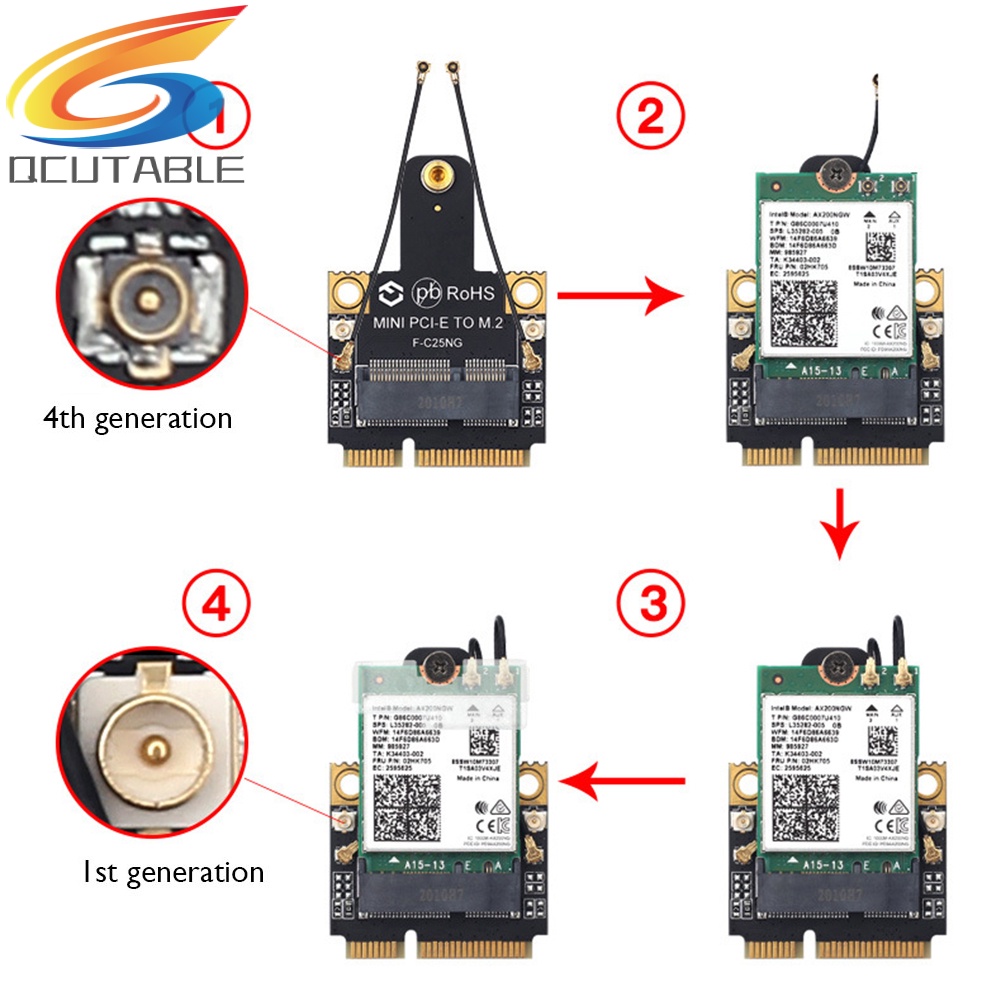 Mô đun chuyển đổi thẻ M.2 Key sang Mini PCI-E không dây NGFF WiFi Bluetooth