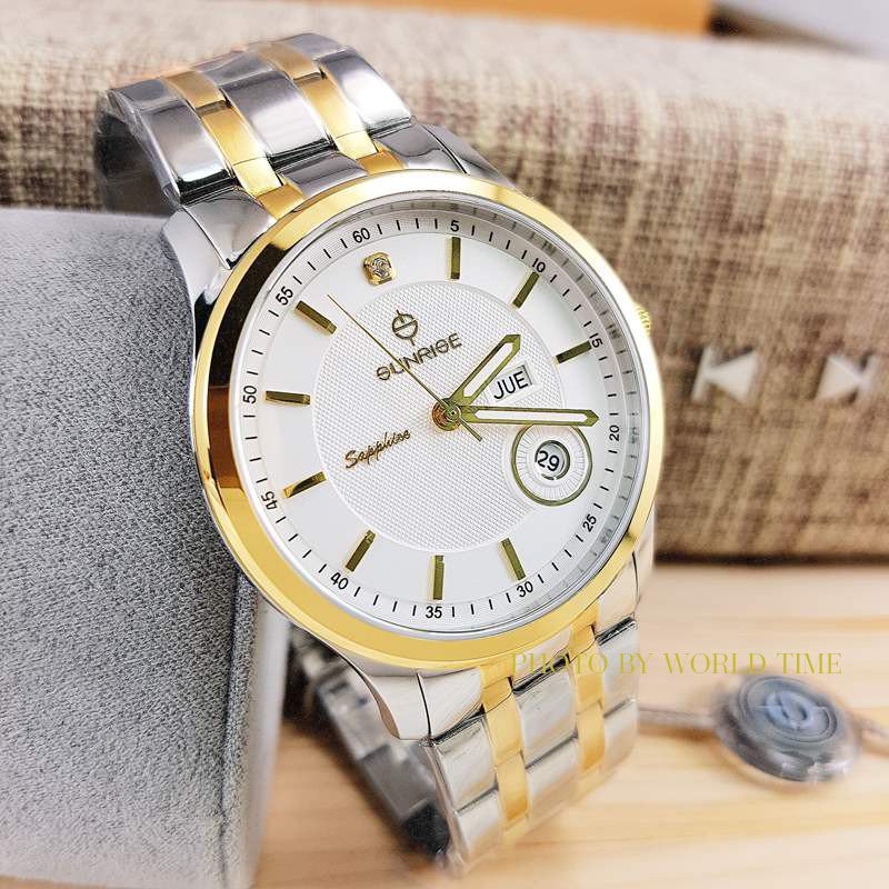 Đồng hồ nam Sunrise dây thép DM784SWA full hộp, thẻ bảo hành 3 năm, kính sapphire chống xước, chống nước | BigBuy360 - bigbuy360.vn