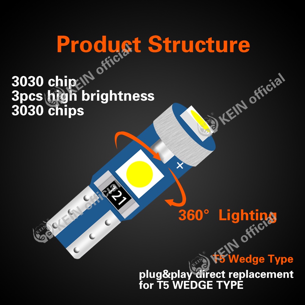 Bóng Đèn Led T5 W3W W1.2W 27 74 86 206 3SMD 3030 Gắn Bảng Điều Khiển Dành Cho Ô Tô