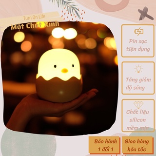 ❤Freeship- ảnh thật+video🌼 Đèn ngủ Trứng Gà - đèn ngủ silicon gà con dễ thương