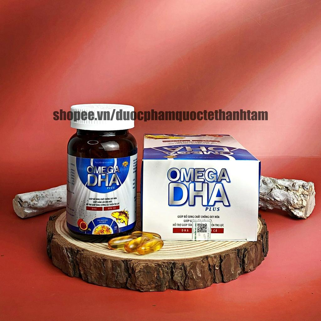 Viên dầu cá Omega DHA plus với chiết xuất quả óc chó, giúp bổ não, sáng mắt, tốt cho tim mạch - Hộp 60 viên