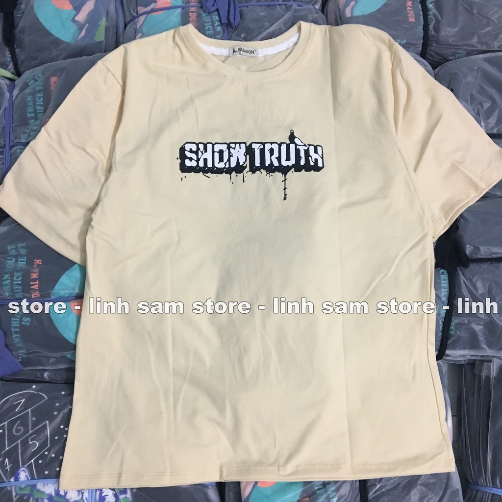 Áo thun tay lỡ nam nữ SAM CLO phông form rộng dáng Unisex, mặc lớp, nhóm, cặp in chữ SHOW TRUTH | BigBuy360 - bigbuy360.vn