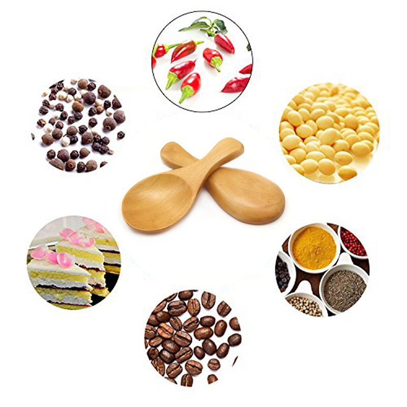Bộ 8 Muỗng Gỗ Nhỏ Dùng Múc Gia Vị Tiện Dụng