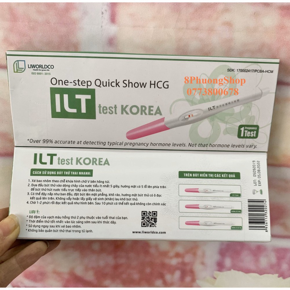 [G01] Bút Thử thai ILT cho kết quả chính xác, nhanh chóng, tiện lợi không cần dùng cốc - ILT Test Korea S016