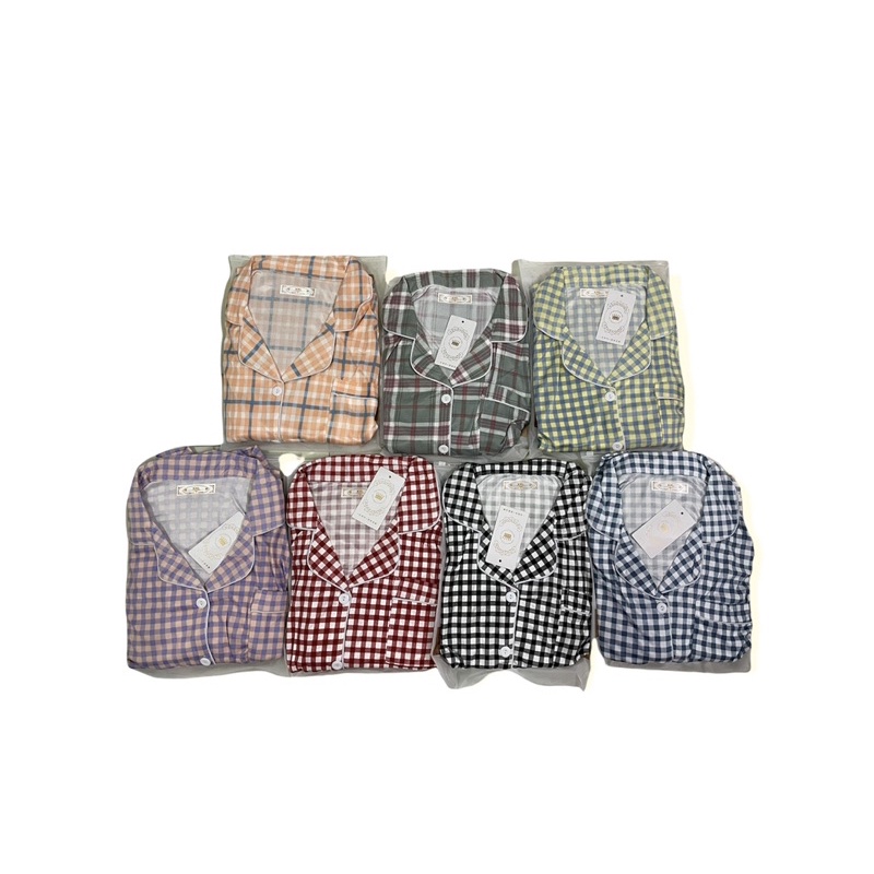 Bộ ngủ pijama kẻ karo hàn quốc xả hàng cuối năm