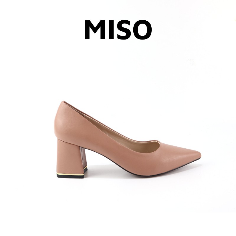 Giày cao gót nữ bít mũi đơn giản gót trụ 5cm mang công sở sang trọng MISO M028