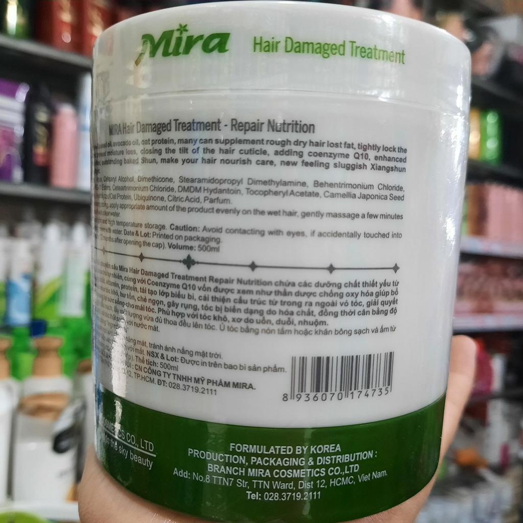 Kem Hấp Dầu Mira Hair Damage Treatment Repair Nutrition Phục Hồi Tóc Chuyên Sâu 500ml