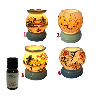 Combo tinh dầu quế IAT 10ml 1 đèn xông tinh dầu điện MNB