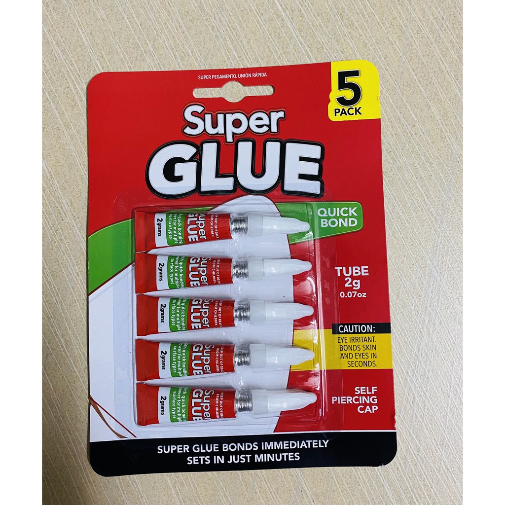 BỘ 5 ỐNG KEO ĐA NĂNG DÁN GỖ NHỰA SẮT KIM LOẠI DÉP, combo 5 tuýp keo siêu dính nhanh khô super glue quick bond