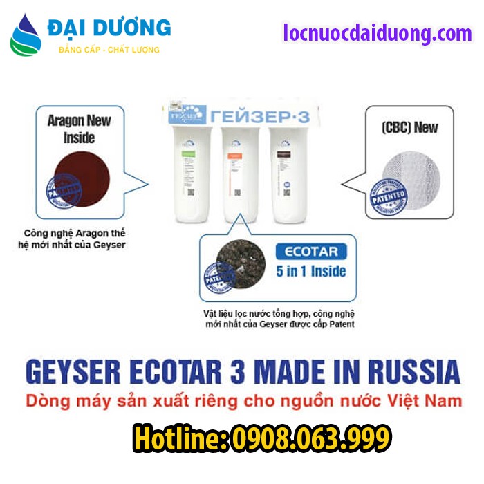 MÁY LỌC NƯỚC NANO GEYSER ECOTAR 3, ĐẠI LÝ MÁY LỌC NƯỚC GEYSER VŨNG TÀU