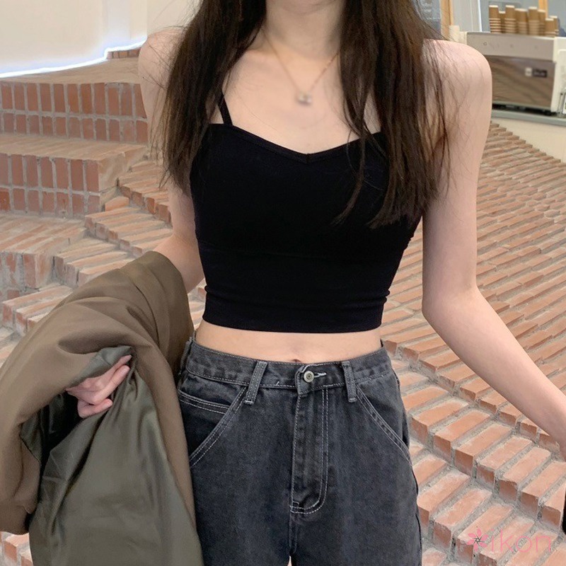 Áo Tank Top Hai Dây Màu Sắc Đơn Giản Cho Nữ