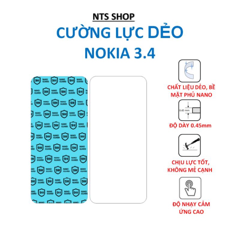 Dán cường lực dẻo bảo vệ màn hình/PPF chống xước smart phone Nokia 3.4