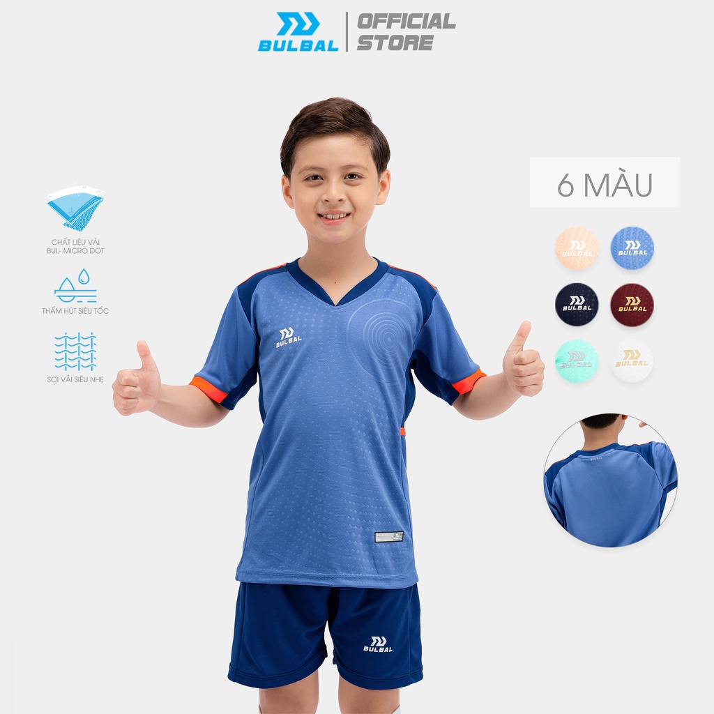 Bộ Quần Áo Bóng Đá Trẻ em Bulbal Xona Cao Cấp Chất Vải Mè Bul-Micro Dot thoáng mát, họa tiết sóng âm độc đáo, 6 màu