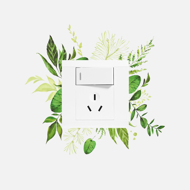 1 Miếng Dán Trang Trí Công Tắc Hình Chiếc Lá Chống Thấm Nước