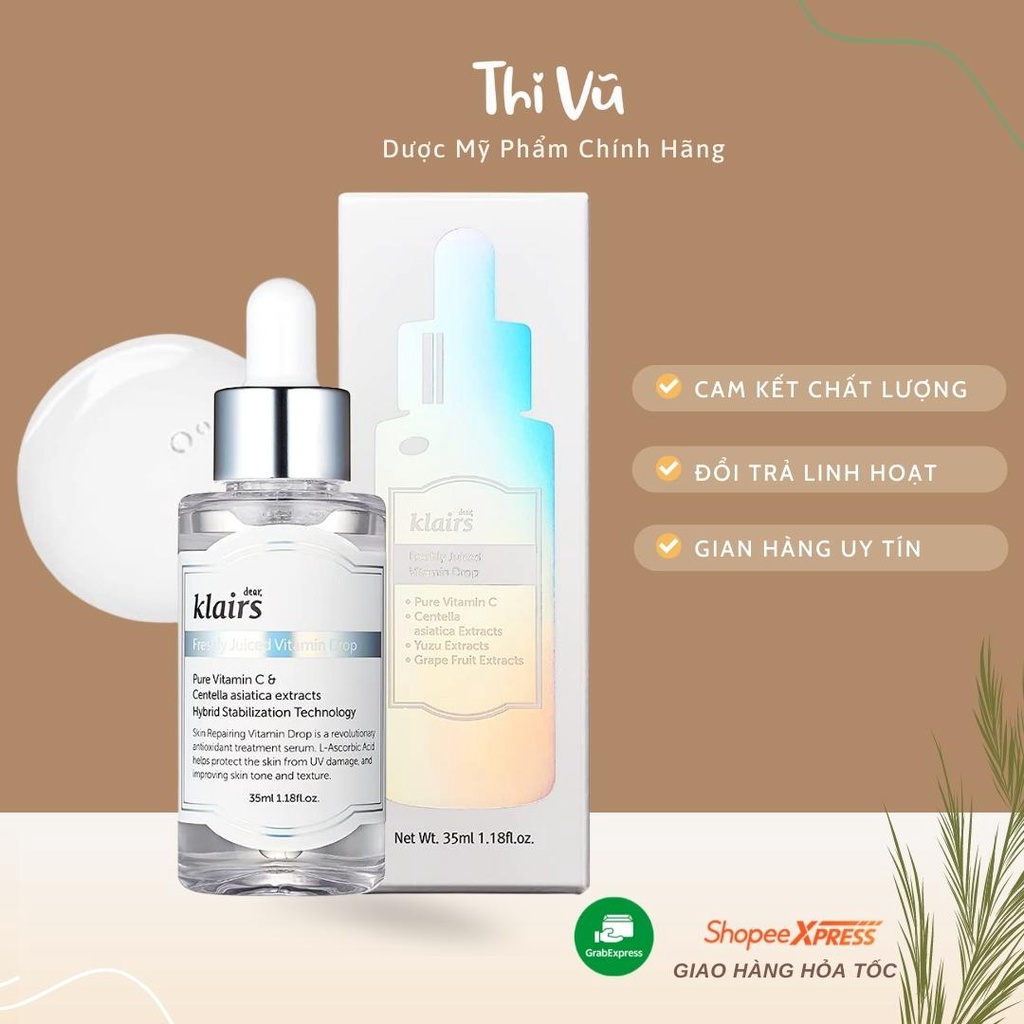 Tinh chất làm sáng da Klairs Pure Vitamin C, Serum Klair mờ thâm tái tạo da