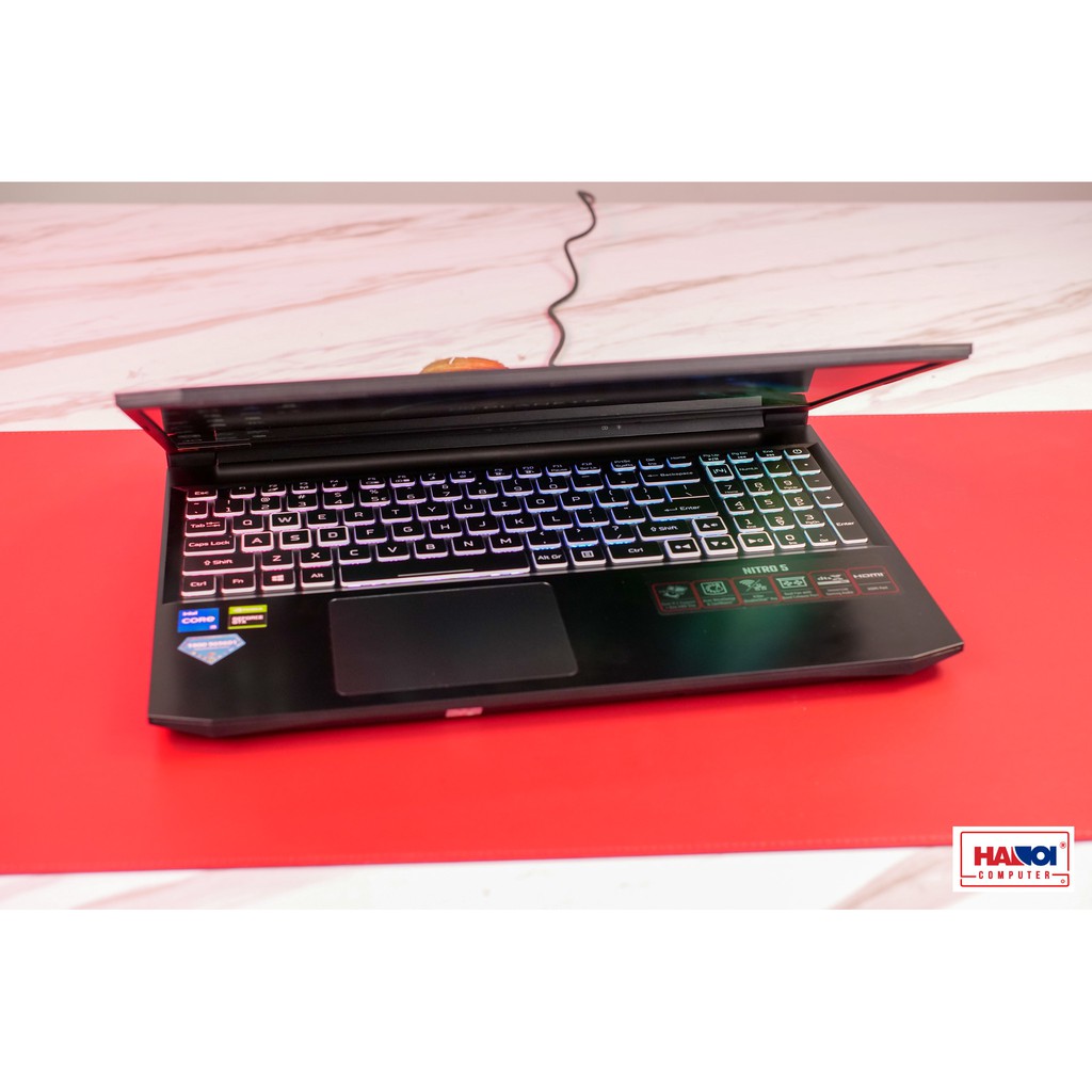 Laptop Acer Gaming Nitro 5 2021 AN515-56-79U2 15F IPS 144Hz/i7-11370H/8GB 3200/512 PCIe/AX/Win/GTX 1650/2.2kg Đen