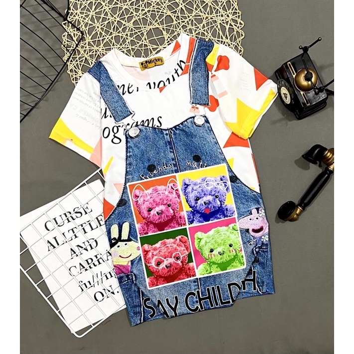 Đầm Thun lạnh giả JEAN cho bé 10kg tới 21kg