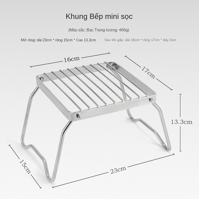 Vỉ Nướng Mini Bằng Thép Không Gỉ Có Thể Gấp Gọn Tiện Dụng Đứng