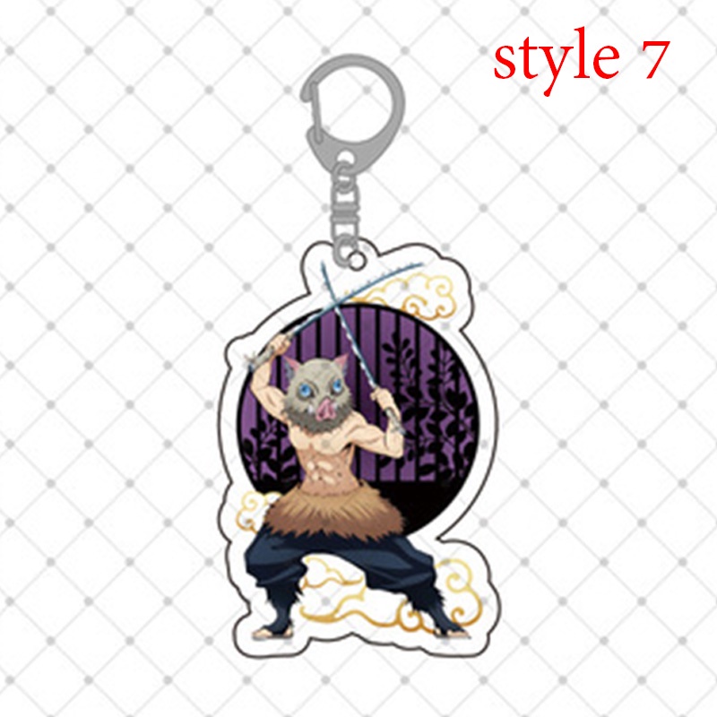 Móc khóa Demon Slayer Kimetsu No Yaiba bằng acrylic in hai mặt dùng để trang trí