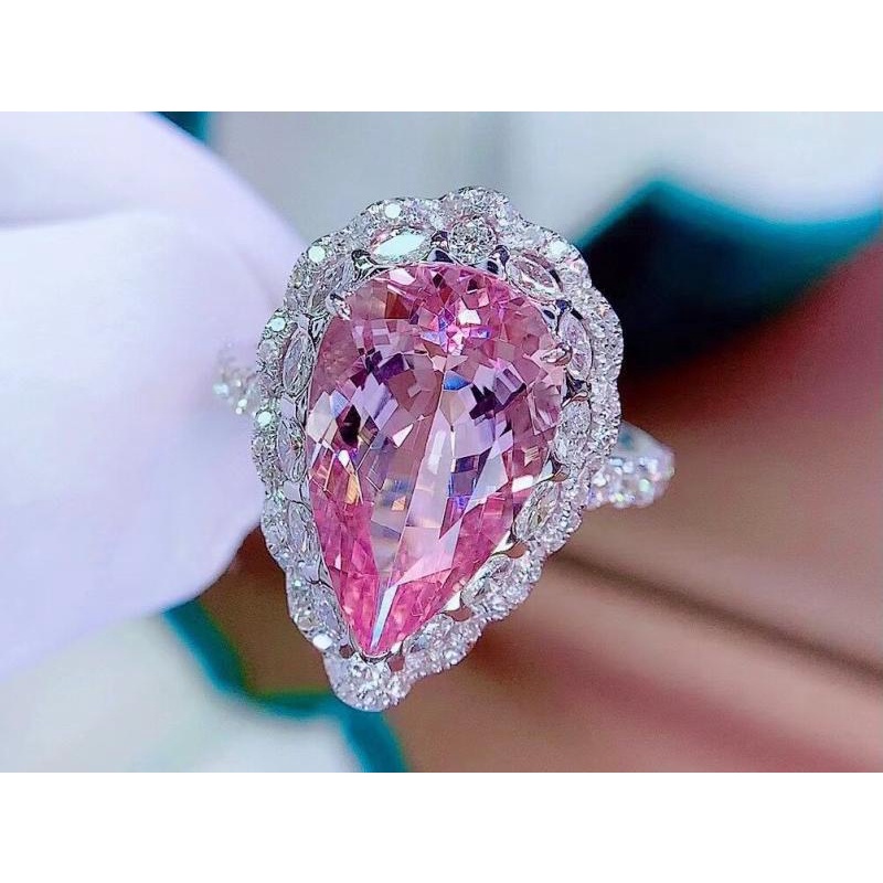Mặt Dây Chuyền Hình Tổ Chim 7.5 Karat Màu Hồng Cherry Morganite Mở Điều Chỉnh Được Mặt Đá Quý-JHS2-S