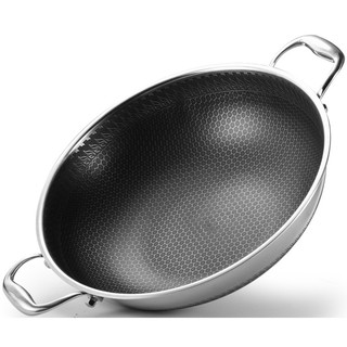 Chảo chống dính tổ ong 2 mặt 5 lớp inox 304 sâu lòng nắp vồng 36cm SIÊU TO KHỔNG LỒ nấu thắng cố hấp bánh bao tuyệt vời