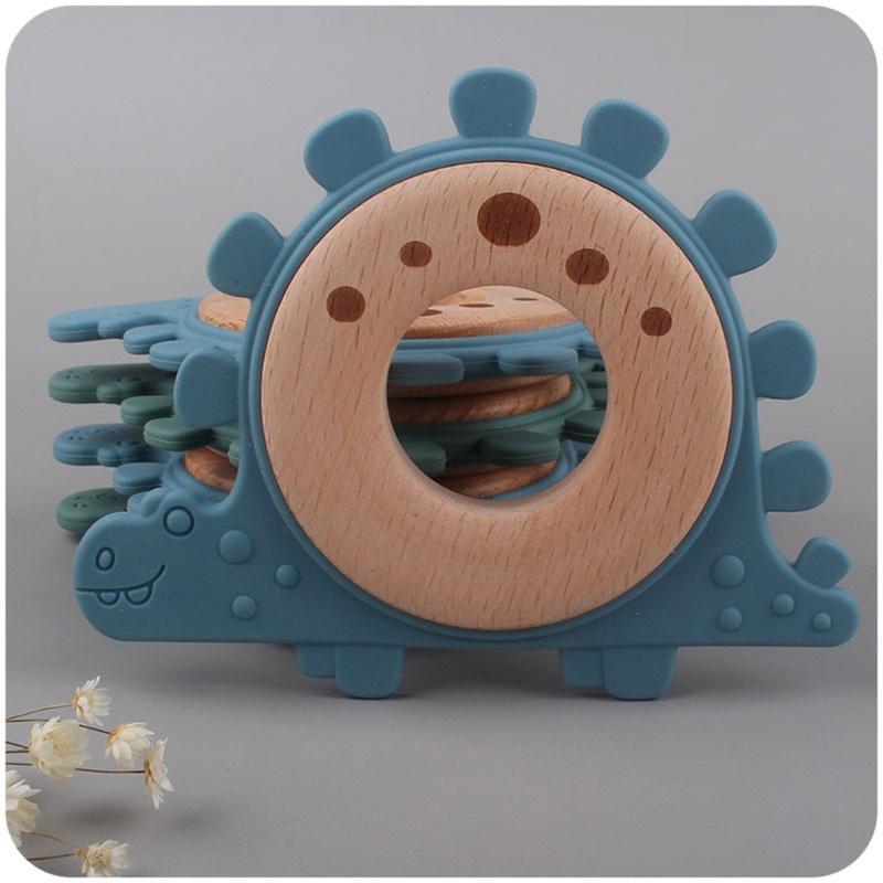 Đồ Chơi Ngậm Nướu Hình Khủng Long Hoạt Hình Bằng Silicon Cho Bé