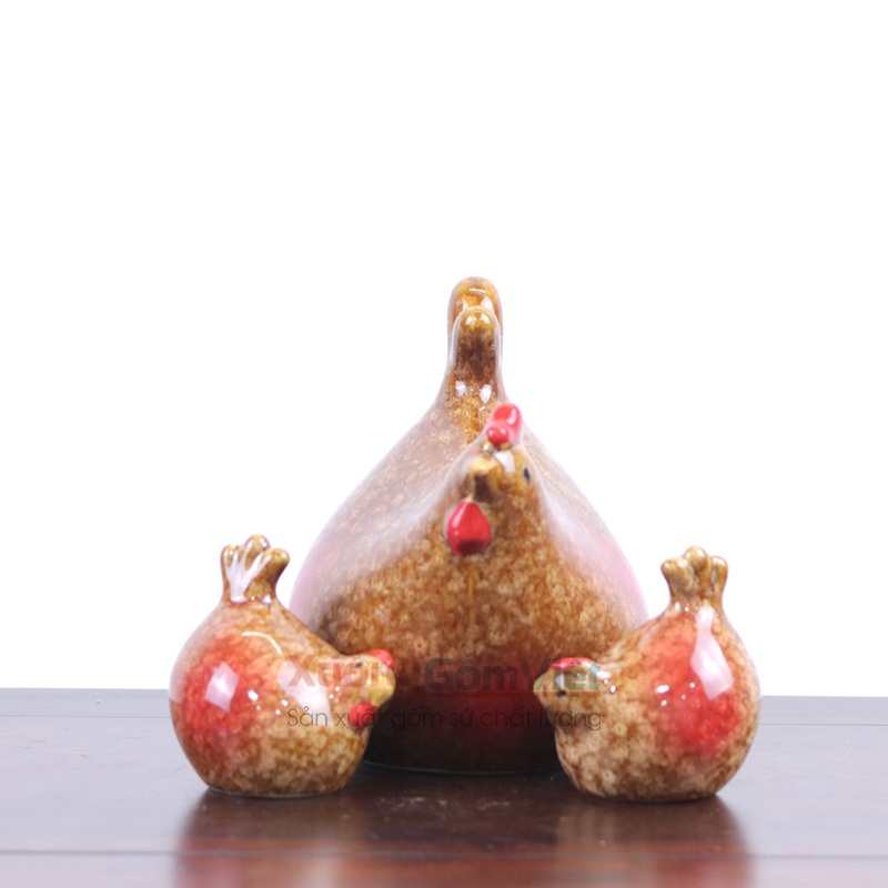 full set phụ kiện gốm sứ trang trí phòng làm việc siêu cute dành cho các nàng mê thú xinh-gốm bát tràng