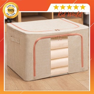 Hộp đựng quần áo bằng vải CAVANS cotton khung thép, giúp lưu trữ đồ tiện gọn