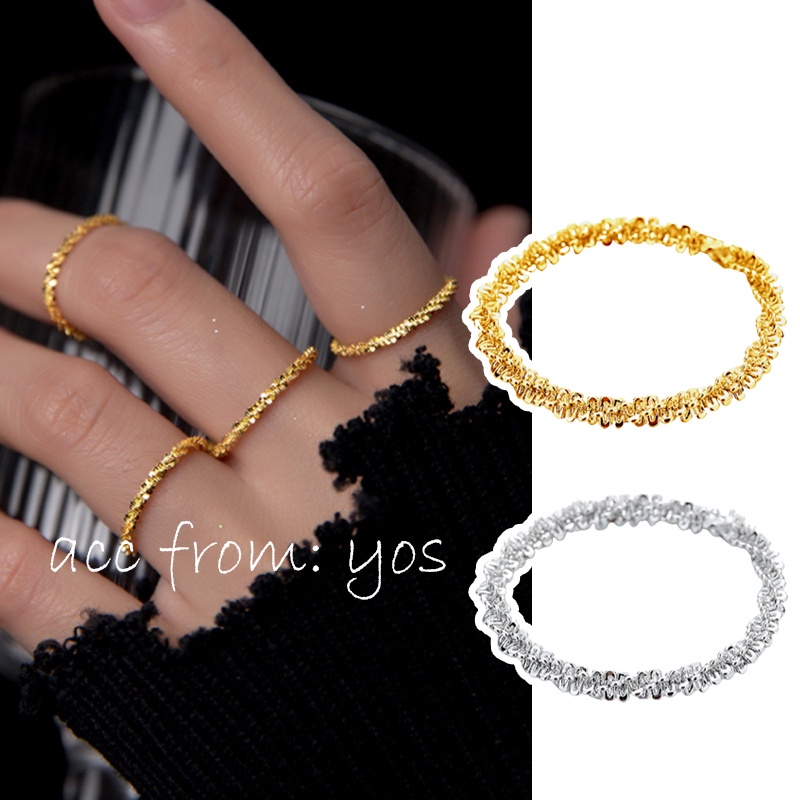 Nhẫn kim loại mạ bạc đơn giản xinh xắn cho nữ