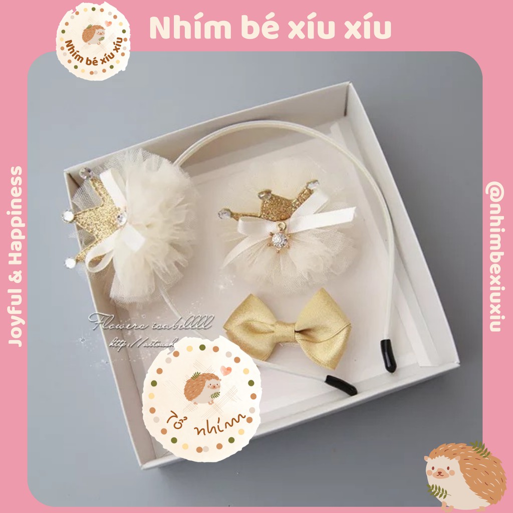 Set kẹp tóc, bờm tóc 3-7 chi tiết cho bé gái