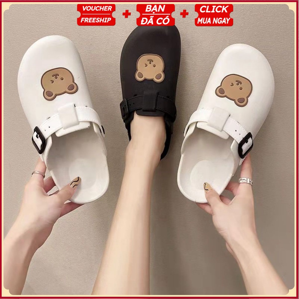 PVN39160 Dép sục họa tiết gấu xinh xắn thời trang hàn quốc mẫu mới 2021 t2 .