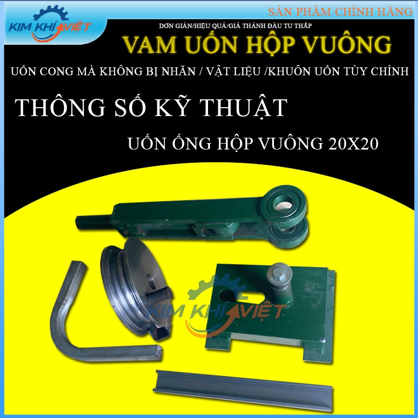 Bộ vam uốn hộp vuông 20x20,đầu tay bẻ găn bi giúp bạn thao tác nhẹ nhàng, không bị mài mòn khi sử dụng