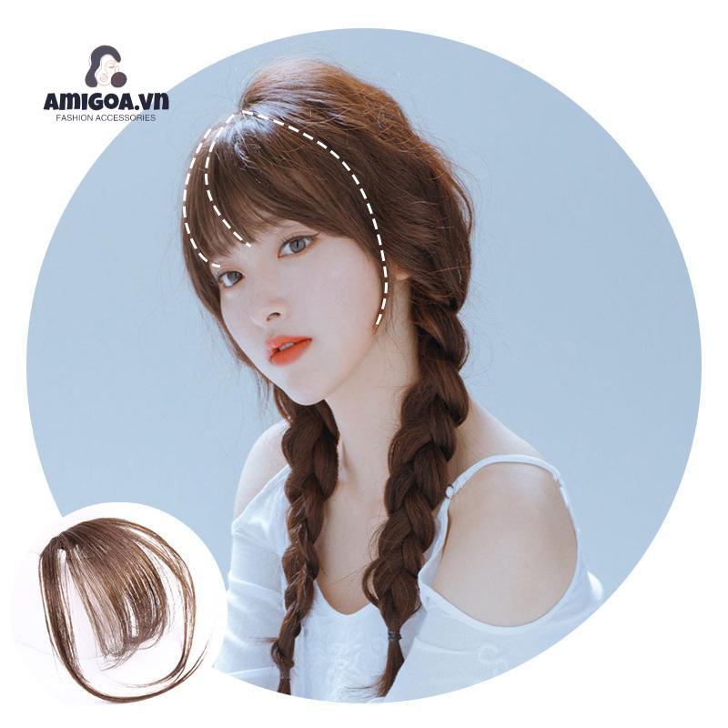 Bộ Tóc Giả Ngắn Mỏng Tự Nhiên Có Mái Dành Cho Nữ