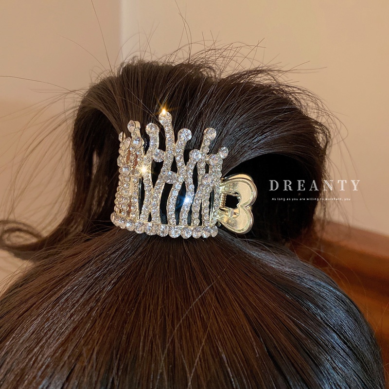 Kẹp Tóc Hình Vương Miện Đính Ngọc Trai Giả Thời Trang