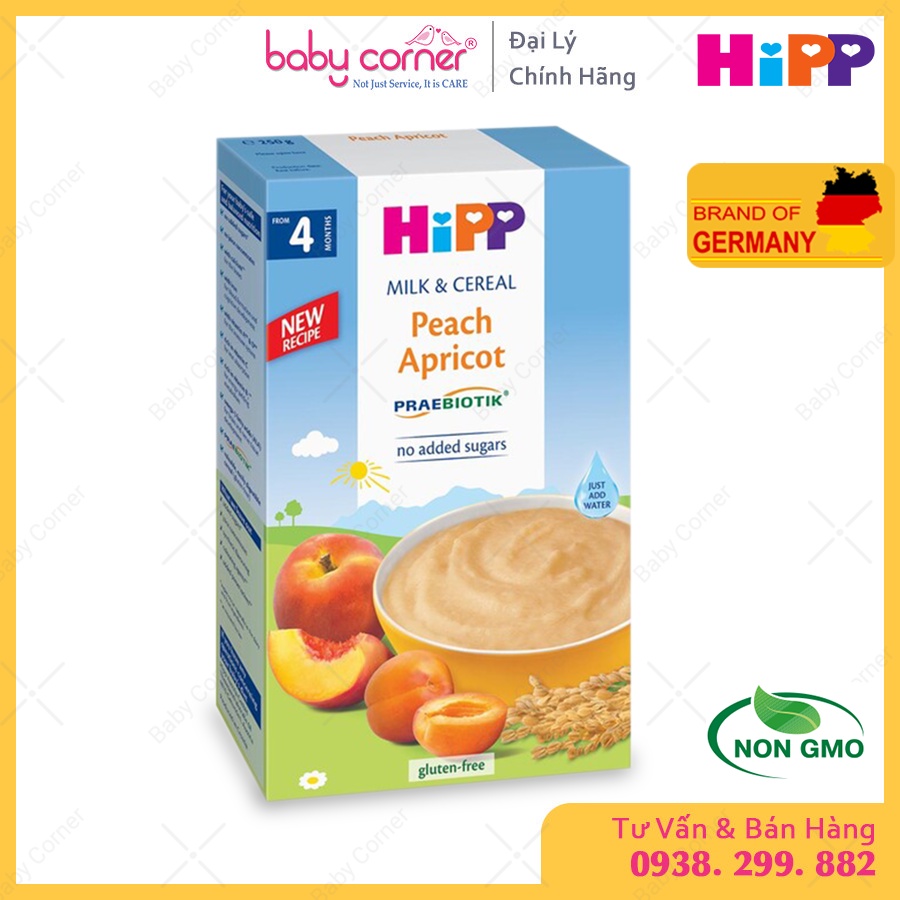 [HSD 30/09/2022] Bột Ăn Dặm HiPP Organic Vị Đào Mơ Cho Bé Từ 4 Tháng Tuổi