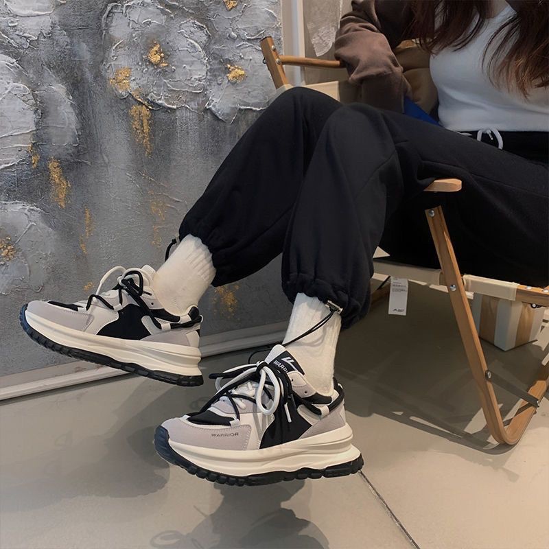 Giày Thể Thao Nữ Ulzzang Đế Sóng Dây Phản Quang Phối Màu Độn Đế 5p