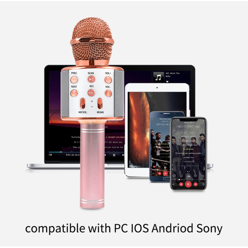 Micrô Karaoke Bluetooth Micrô không dây Loa chuyên nghiệp Máy nghe nhạc cầm tay Micrô hát Máy ghi âm Mic