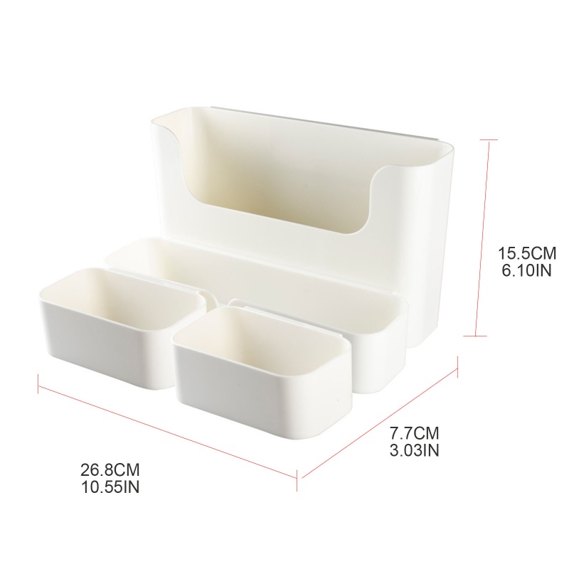 Set 4 Ốp Nhựa Dán Tường Đựng Đồ Trang Điểm Và Đèn Led Cho Nhà Bếp / Phòng Tắm