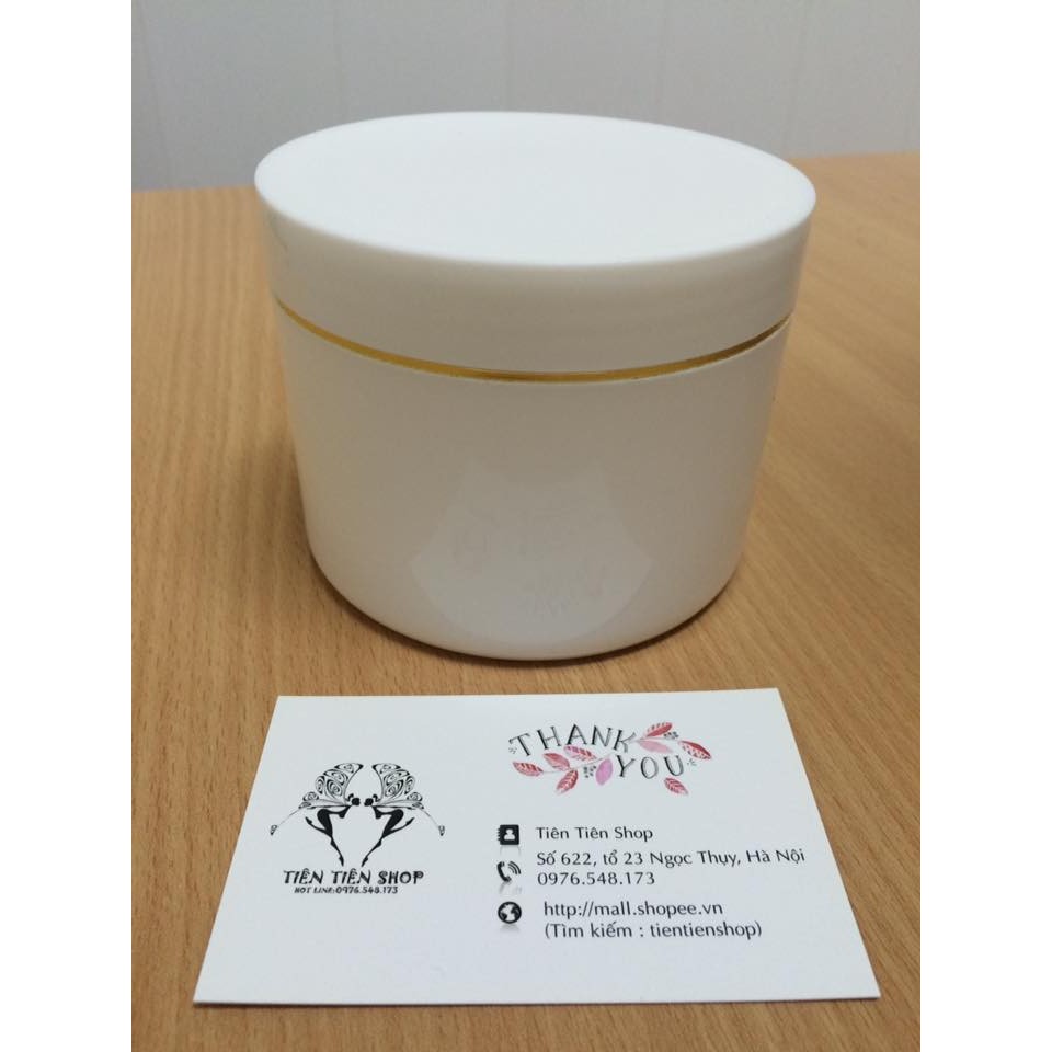 Hũ nhựa trắng viền vàng 300ml