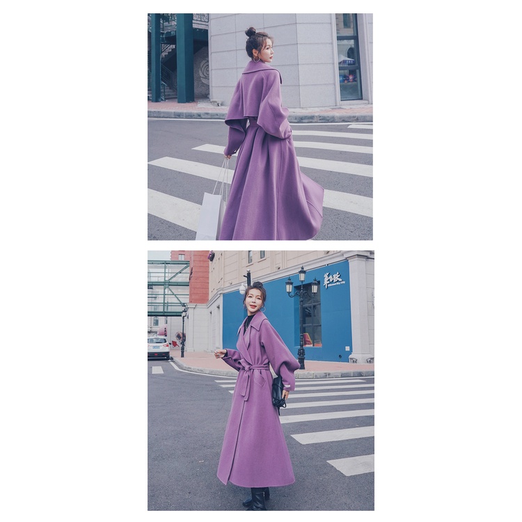 Áo khoác dạ Tím paster  Quảng châu order MÃ 113489