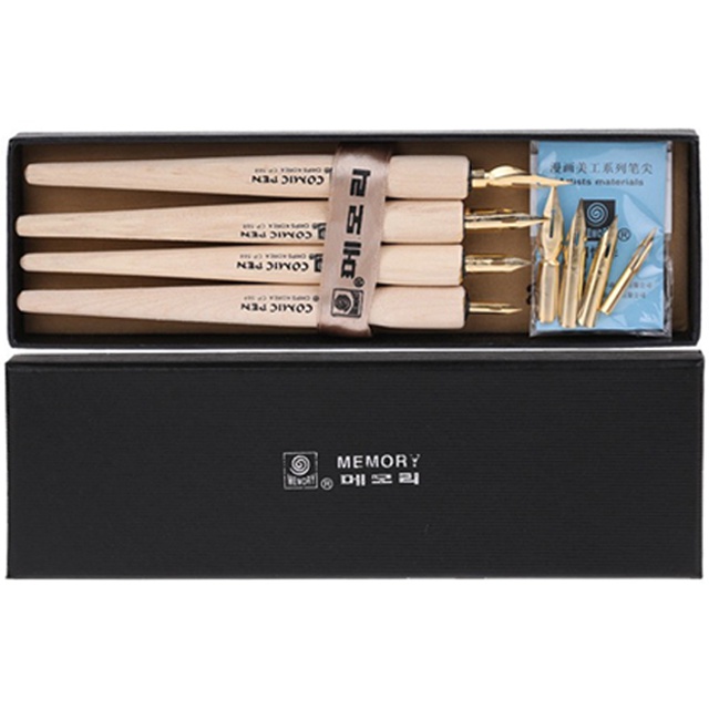 Bút chấm mực Memory Comic pen set 4 cây bút (kèm 4 ngòi)