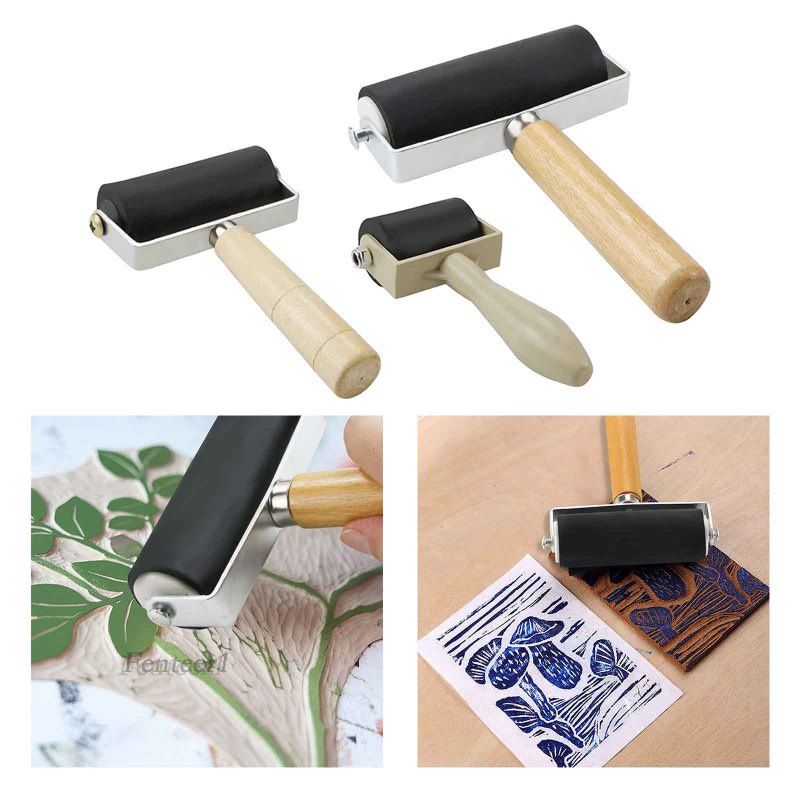 [Fenteer1] 3 Cây Lăn Cao Su Nghệ Thuật Thủ Công Chống Ẩm Cho Sổ Lưu Niệm