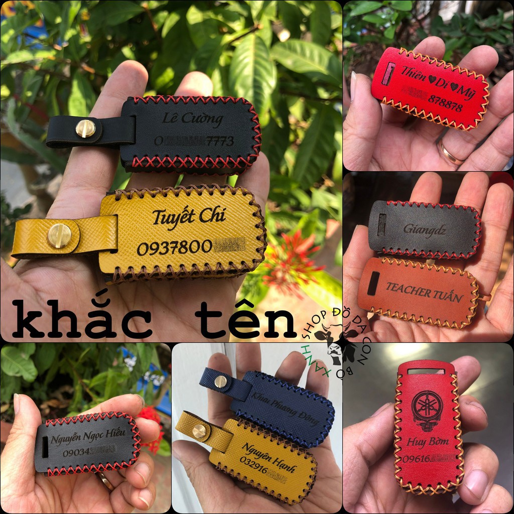 Bao Da Chìa Khóa Smartkey Yamaha NVX, Janus, Nozza Grande, FreeGo, Latte handmade da thật