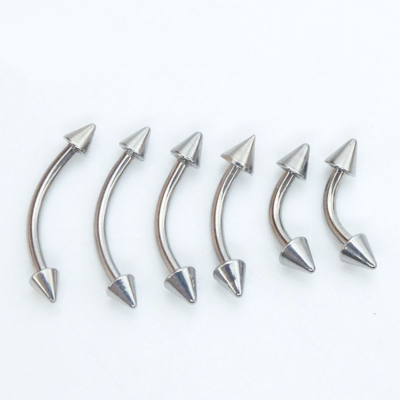 Khuyên xỏ mày titan màu bạc không gỉ - kiểu dáng cá tính
